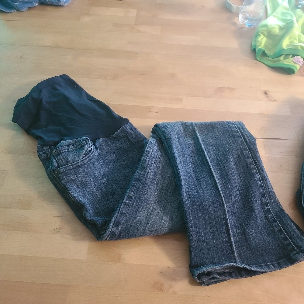 Maternity Blue Jeans With Sweatpants Waist (Size Small Petite)